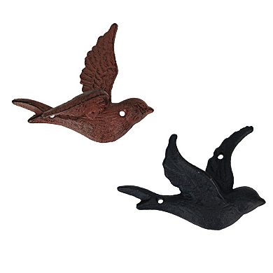 Set of 5 Coastal tones Cast Iron Distressed Finish Flying Birds Wall Decor