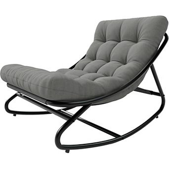 Oversized Rocking Papasan Chair, Outdoor/Indoor Papasan Rocking Chair