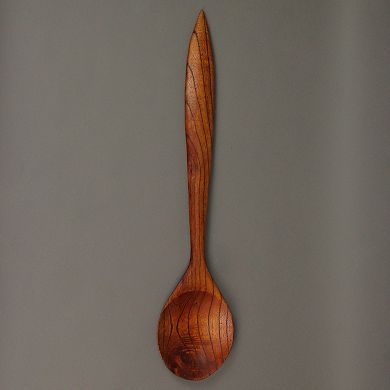 Set of 2 Modern Minimalist Wooden Fork and Spoon Sculpture Wall Hanging Home Decor