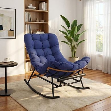 Papasan Rocking Chair with Foot Rest, Papasan Chair