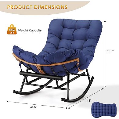 Papasan Rocking Chair with Foot Rest, Papasan Chair