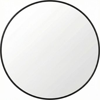 Round Mirror with Metal Frame, Wall Mounted Circle Mirror for Bathroom, Easy to Install