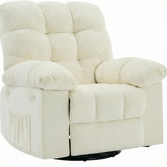 Oversized Swivel Rocker Recliner Chair for Adult,360° Swivel Rock Recliner