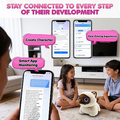 AI Pixie-Paw Smart Plush Cat with Advanced AI Voice & Touch Interactive Toy