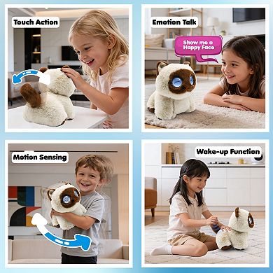 AI Pixie-Paw Smart Plush Cat with Advanced AI Voice & Touch Interactive Toy