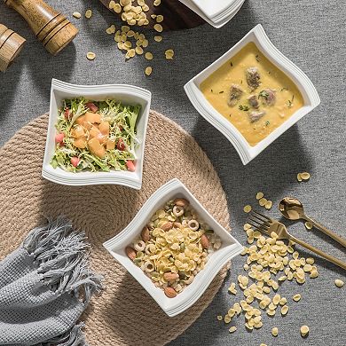 2-pcs Porcelain Bowl Set for 6, Multipurpose Bowl for Cereal, Soup, Ramen, Salad