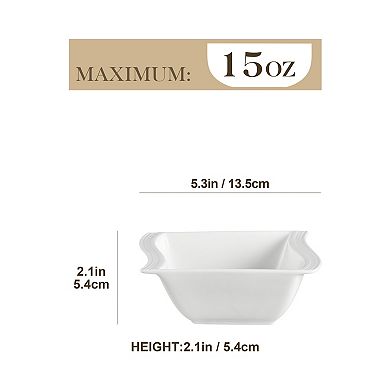 2-pcs Porcelain Bowl Set for 6, Multipurpose Bowl for Cereal, Soup, Ramen, Salad