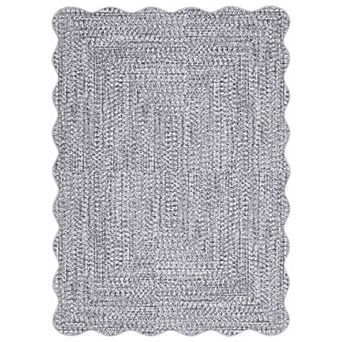 GlowSol Scalloped Edge Area Rug Stain Resistant Machine Washable Non Slip Rug for Households Decor