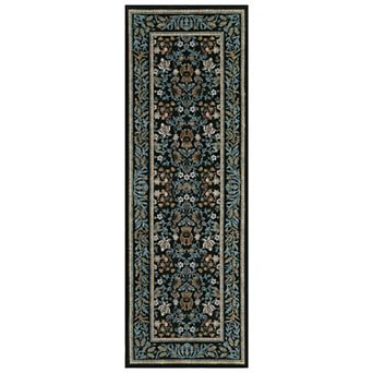 GlowSol Vintage Floral Printed Area Rug Machine Washable Non Slip Rug for Living Room Entrance
