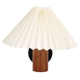 Safavieh Luli Wall Sconce with Pleated Shade and Wood Accent