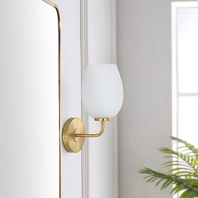 Safavieh Idina Wall Sconce with White Glass Shade
