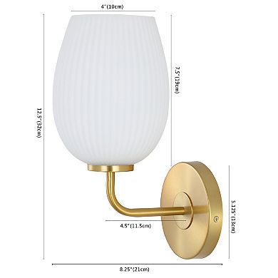 Safavieh Idina Wall Sconce with White Glass Shade