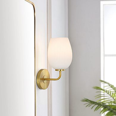Safavieh Idina Wall Sconce with White Glass Shade