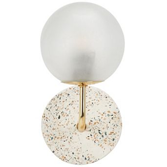 Safavieh Nicolai Frosted Glass Wall Sconce with Terrazzo Base