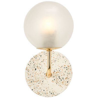 Safavieh Nicolai Frosted Glass Wall Sconce with Terrazzo Base