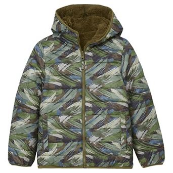 Boys 4-20 Lands' End Feather-Free Reversible Hooded Jacket