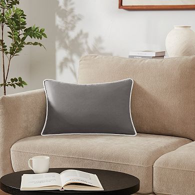 Brooklyn Loom Solid Contrast Piped Decorative Pillow