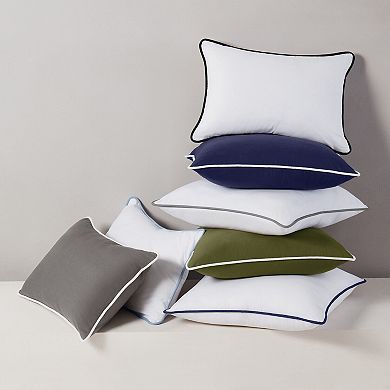 Brooklyn Loom Solid Contrast Piped Decorative Pillow