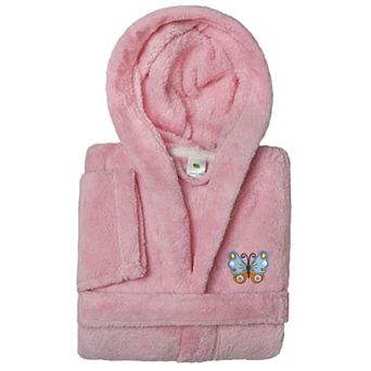 Linum Home Textiles Super Plush Kids Butterfly Hooded Bathrobe