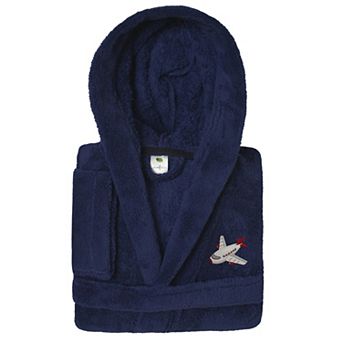 Linum Home Textiles Super Plush Kids Jet Plane Hooded Bathrobe