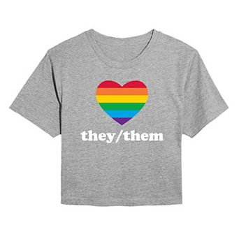 Women's Pride They Them Pronouns Cropped Tee
