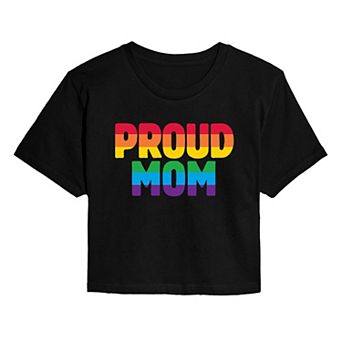 Women's Proud Mom Pride Cropped Tee