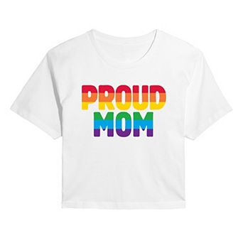 Women's Proud Mom Pride Cropped Tee