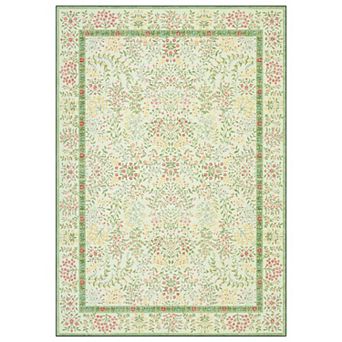 Modern Floral Area Rug Low Pile Non Slip Durable Entry Hall
