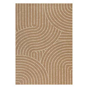 Modern Geometric Line Area Rug Non Slip Wear Resistant for Living Room