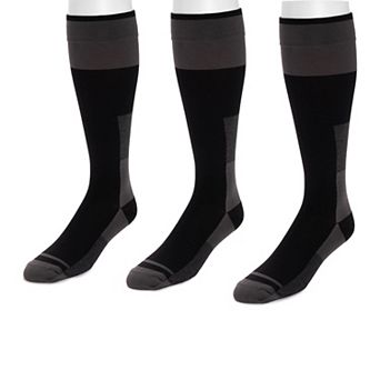 MUK LUKS Ruff & Tuff 3-Pack Workwear Nylon Blend Compression Socks