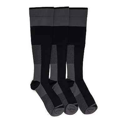 MUK LUKS Ruff & Tuff 3-Pack Workwear Nylon Blend Compression Socks