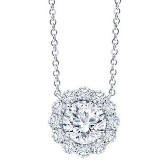 Brilliant Love 10k White Gold 1 1/2 Carat T.W. Lab-Grown Diamond Pendant Necklace