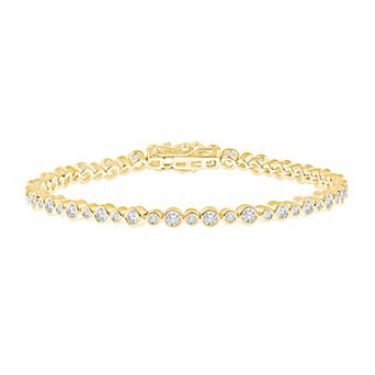 Brilliant Love 14k Gold Over Sterling Silver 2 Carat T.W. Lab-Grown Diamond Tennis Bracelet