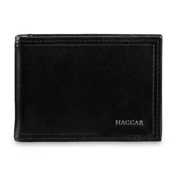 Men's Haggar® RFID Genuine Leather Front Pocket Wallet with Money Clip