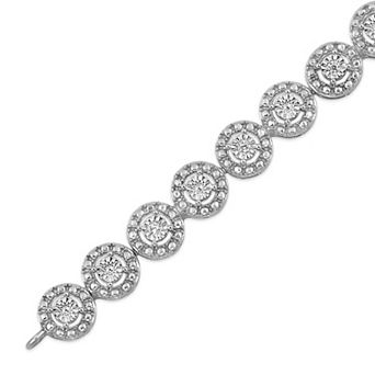 Made For You Sterling Silver 1/10 Carat T.W. Lab-Grown Diamond Bracelet
