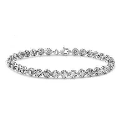 Made For You Sterling Silver 1/10 Carat T.W. Lab-Grown Diamond Bracelet