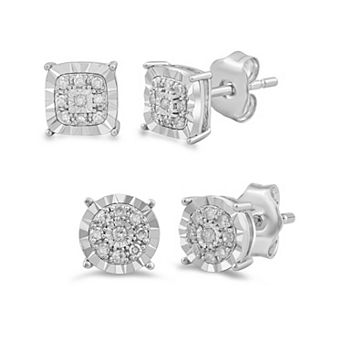 Made For You 1/3 Carat T.W. Lab-Grown Diamond 2-Pair Stud Earring Set