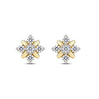 Made For You Gold Tone 1/4 Carat T.W. Lab-Grown Diamond Earrings