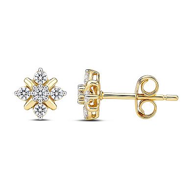 Made For You Gold Tone 1/4 Carat T.W. Lab-Grown Diamond Earrings