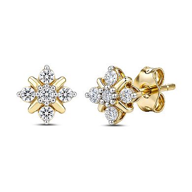 Made For You Gold Tone 1/4 Carat T.W. Lab-Grown Diamond Earrings