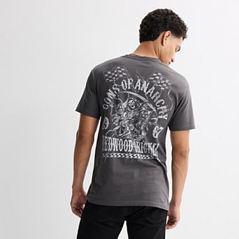 Men's Sons of Anarchy SAMCRO Racing & Grim Reaper Distressed Graphic Tee