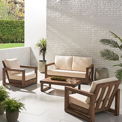 4-Piece Sofa Seating Group Furniture Set with Cushions & Coffee Table