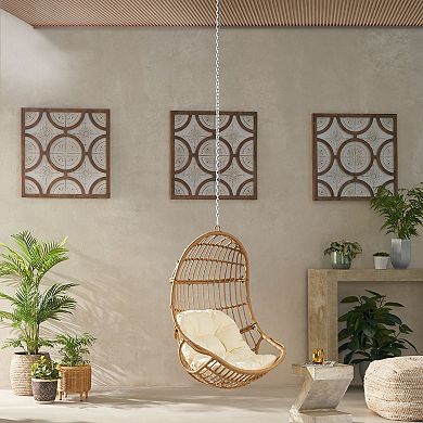 Hanging Chair with 8ft Chain Wicker Basket Chair for Patio & Garden