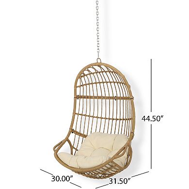 Hanging Chair with 8ft Chain Wicker Basket Chair for Patio & Garden