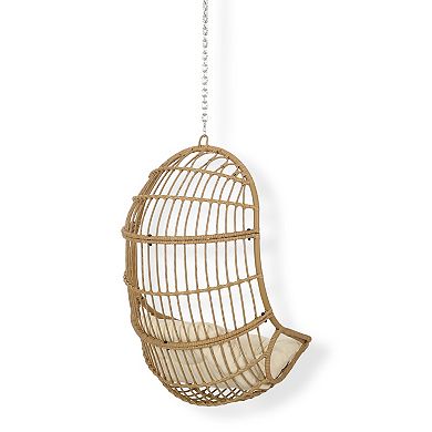 Hanging Chair with 8ft Chain Wicker Basket Chair for Patio & Garden