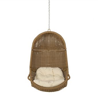 Hanging Chair with 8ft Chain Wicker Basket Chair for Patio & Garden