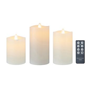 Mikasa Wavy Wax LED Pillar Candles 3 pc Set