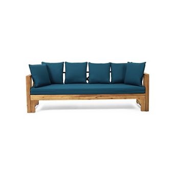 Outdoor Extendable Acacia Wood 3 Seater Sofa Daybed with X-Frame Details