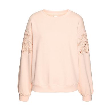 Lascana Women's Crochet Detail Sweatshirt