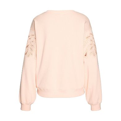 Lascana Women's Crochet Detail Sweatshirt